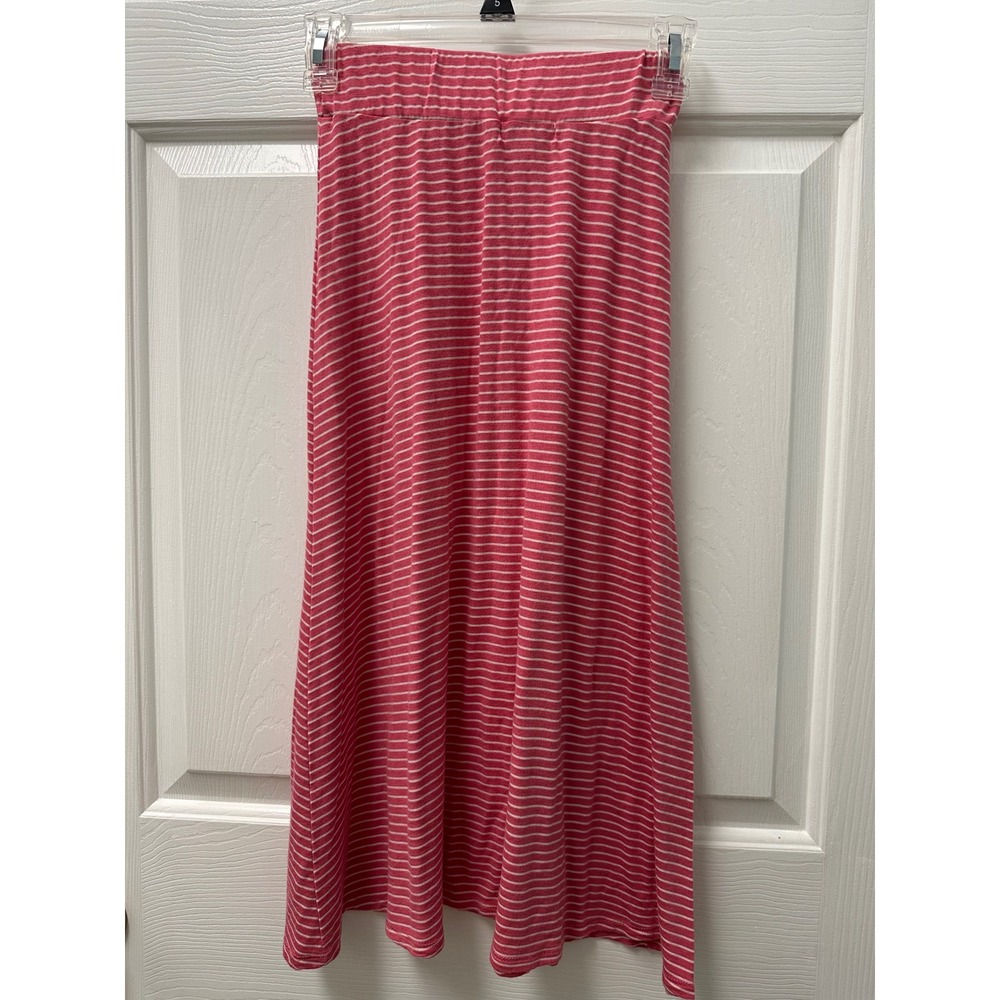 Speechless Kids Pink and White Striped Maxi Skirt Size Small